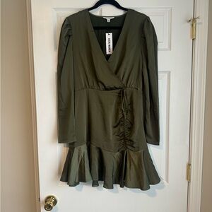 Silk Olive Green Steve Madden Dress